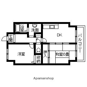 ルキア武庫川(2DK/4階)の間取り写真