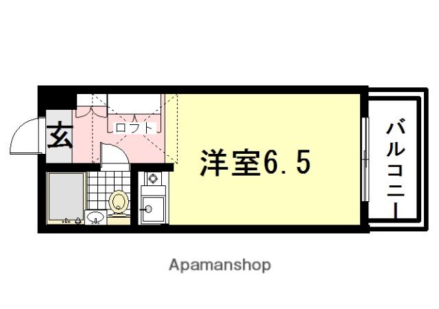 キューブ南塚口Ⅱ(ワンルーム/3階)の間取り写真