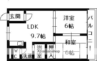 ハピネス園田(2LDK/6階)の間取り写真