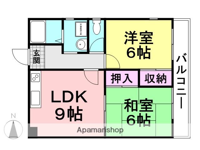 ラメゾンドゥヨシムラ(2LDK/4階)の間取り写真