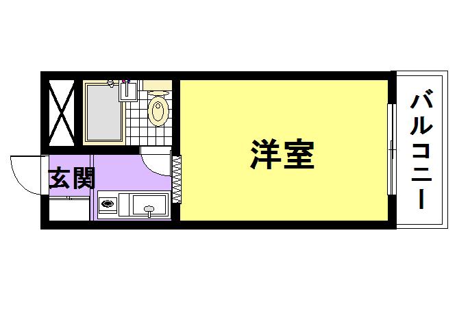 ジョイフル武庫之荘1(1K/1階)の間取り写真