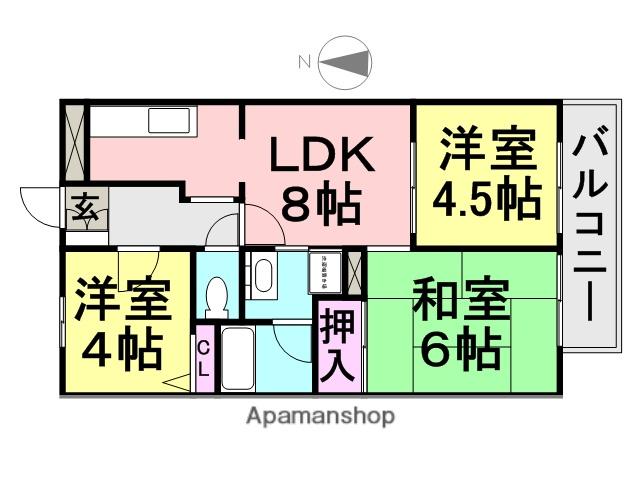 グリーンハイツ立花(3LDK/2階)の間取り写真