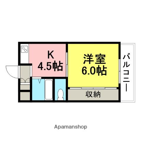 アーク上ノ島(1DK/3階)の間取り写真