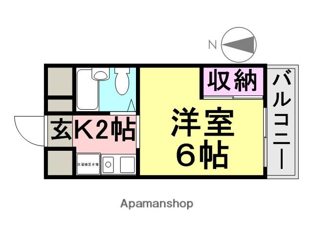 アーチ立花1(1K/2階)の間取り写真