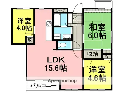 フェリス武庫之荘(3LDK/4階)の間取り写真