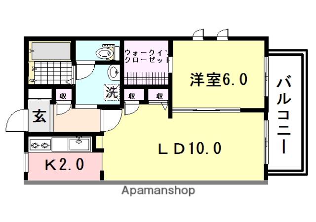エフネンRフェルト(1LDK/2階)の間取り写真