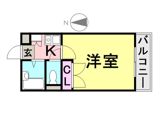 東海道本線 立花駅 徒歩9分 3階建 築30年(1K/2階)の間取り写真