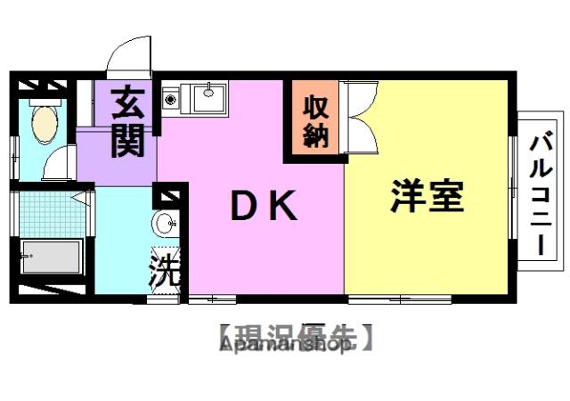 奥ハイツⅡ(1DK/1階)の間取り写真