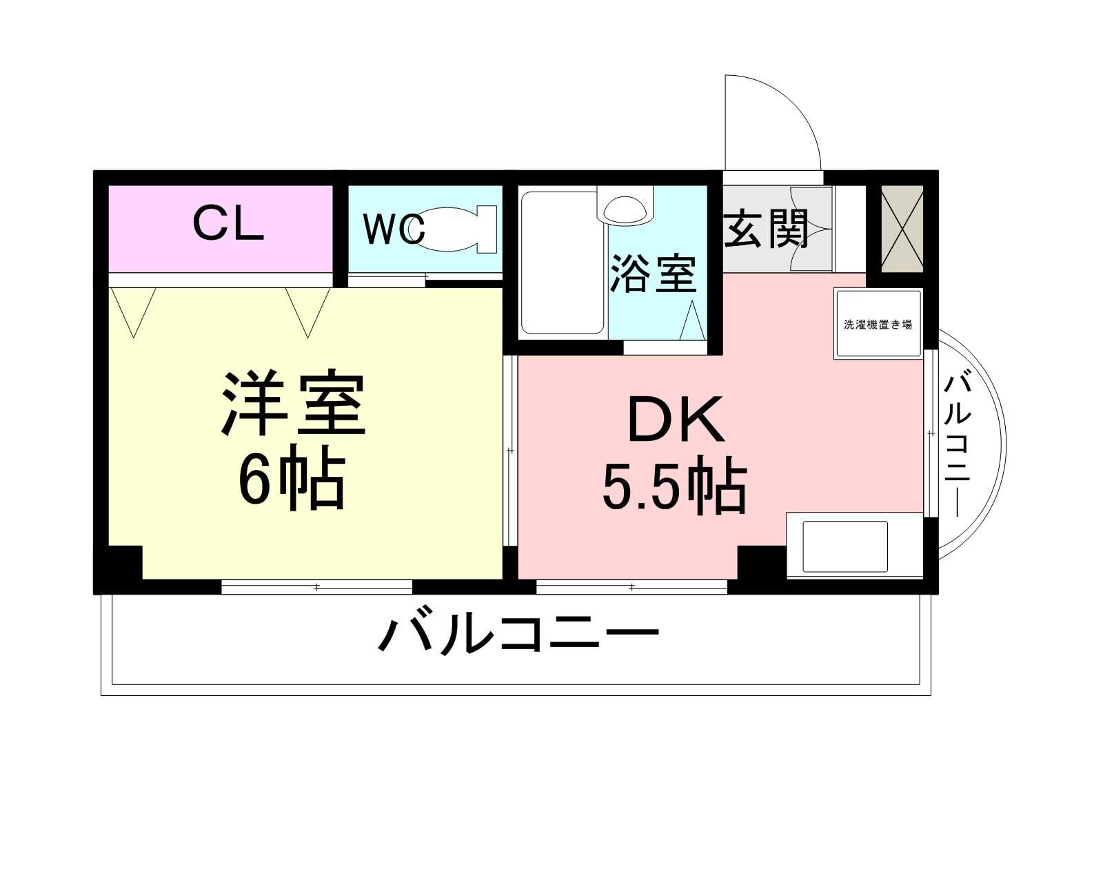 ハイマット武庫(1DK/3階)の間取り写真