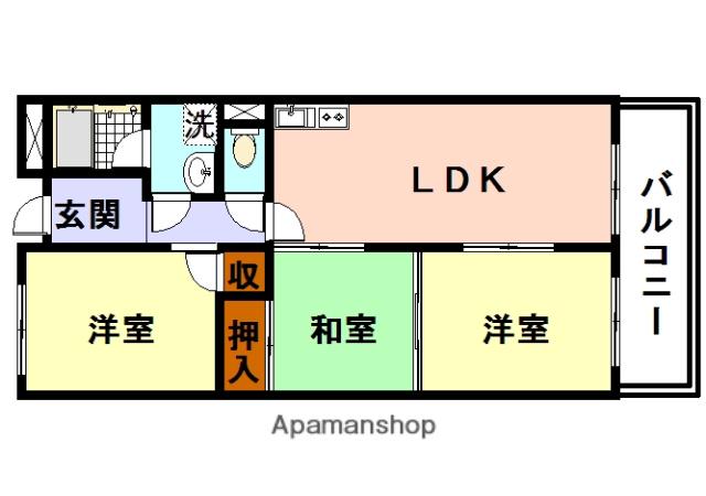 シャトー塚口(3LDK/4階)の間取り写真