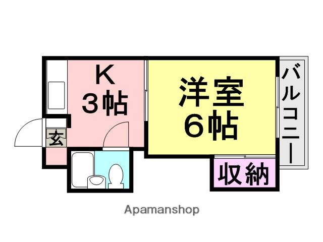 サンベールハイム(1K/2階)の間取り写真