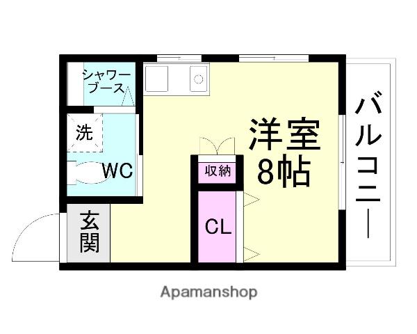ハクタカハイツ(ワンルーム/3階)の間取り写真