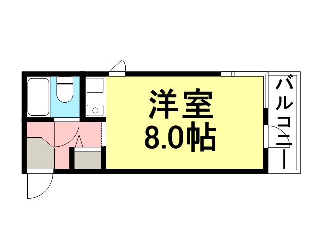 スタインウェイ(ワンルーム/4階)の間取り写真