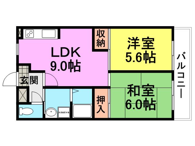 ステージアトマト(2LDK/3階)の間取り写真