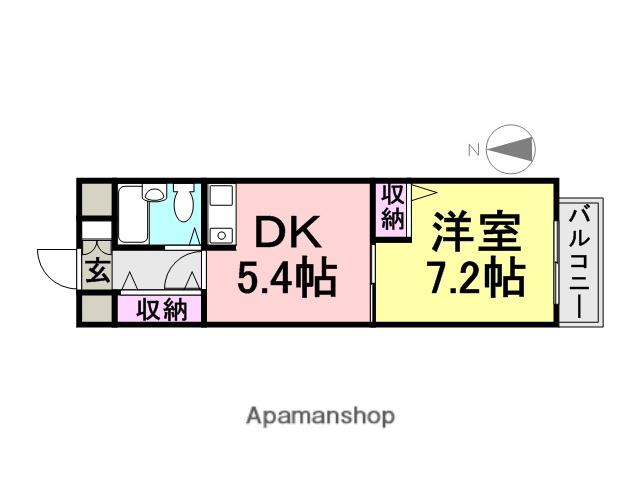 ロイヤルメゾン塚口南2(1DK/2階)の間取り写真