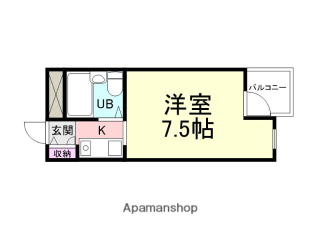 ジョイフル武庫之荘2(1K/4階)の間取り写真