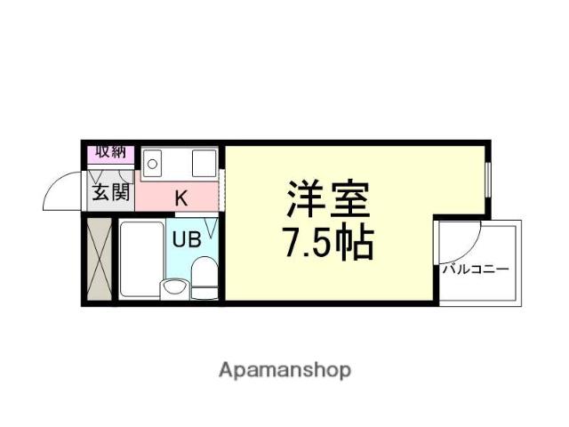 ジョイフル武庫之荘2(1K/4階)の間取り写真