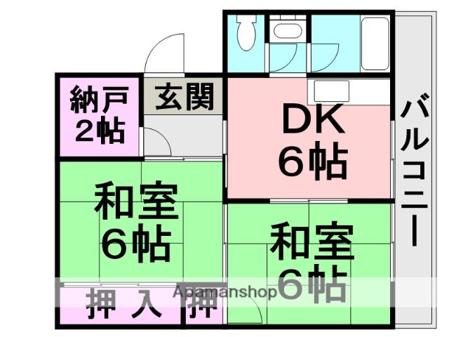 メゾン武庫川(2SDK/3階)の間取り写真