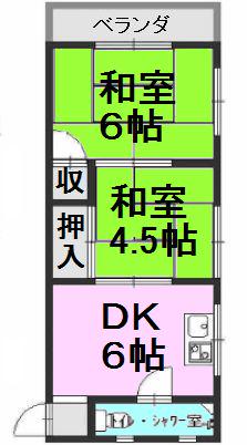 喜楽マンション(2DK/2階)の間取り写真