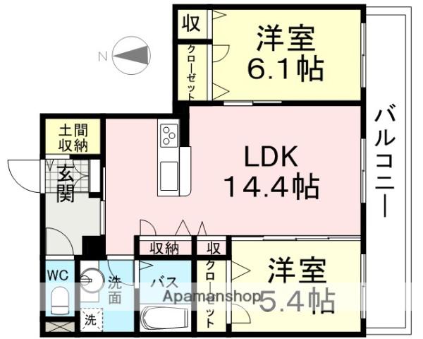 シャーメゾン東園田(2LDK/3階)の間取り写真