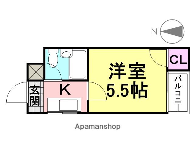 プレアール園田(1K/2階)の間取り写真