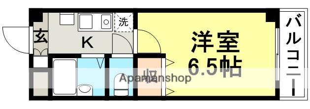 リーガルコート塚口(1K/4階)の間取り写真