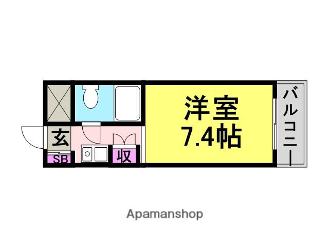 ラ・メール南塚口(1K/2階)の間取り写真