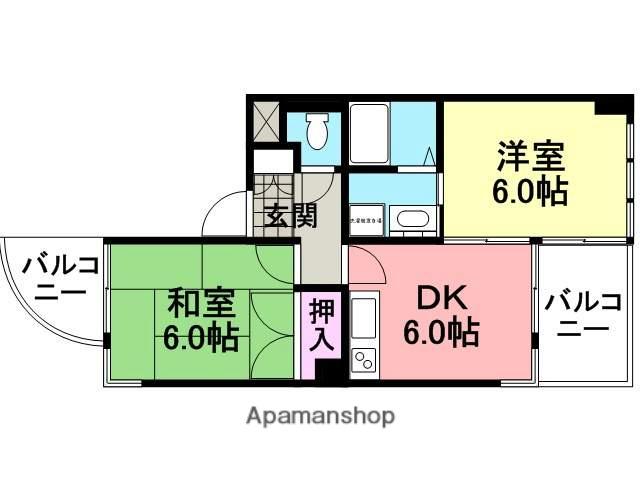 MIZUKI武庫之荘(2DK/1階)の間取り写真