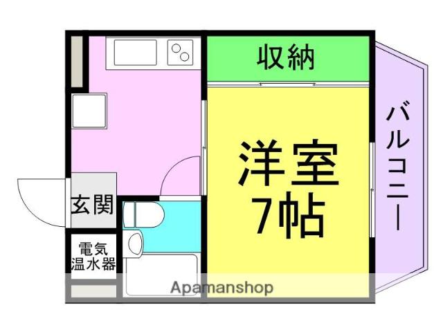 デュオ鳴尾(1K/2階)の間取り写真