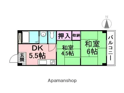 神田ビル(2DK/2階)の間取り写真