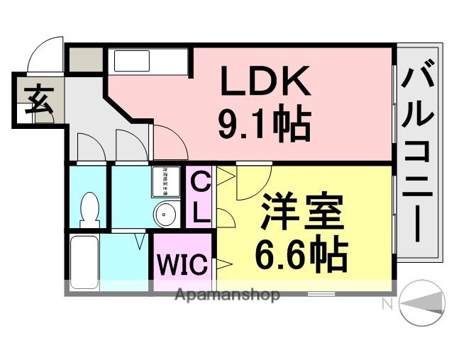 パレス武庫川(1LDK/2階)の間取り写真