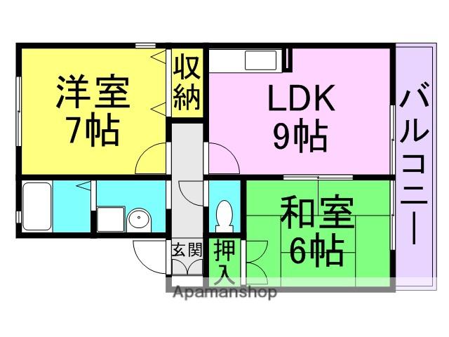 リバーハイツ(2LDK/1階)の間取り写真