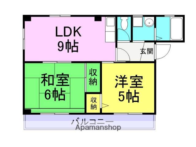 プチティアラ(2DK/3階)の間取り写真