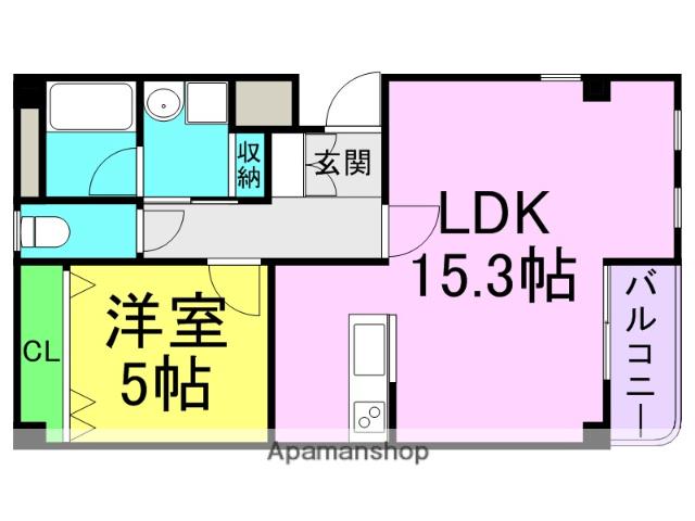 クレインコート夙川(1LDK/2階)の間取り写真