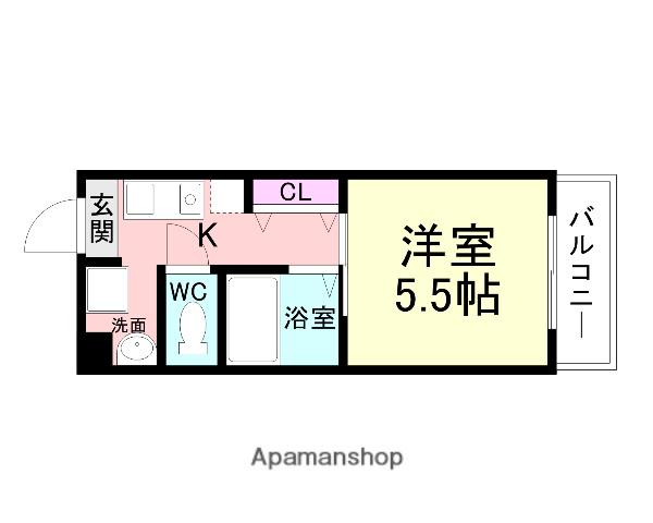 第6カシノハイツ(1K/4階)の間取り写真