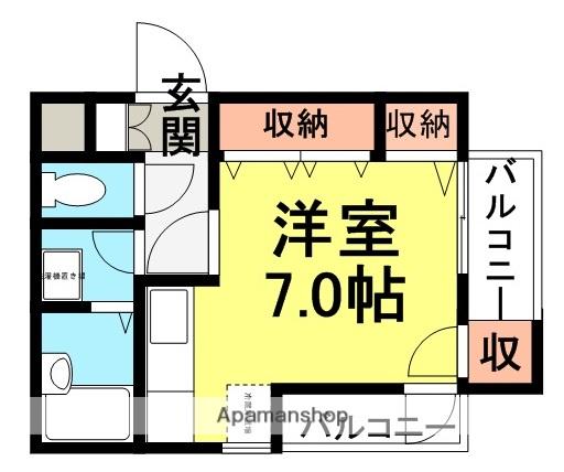 ヴィゴーラス武庫之荘(ワンルーム/3階)の間取り写真