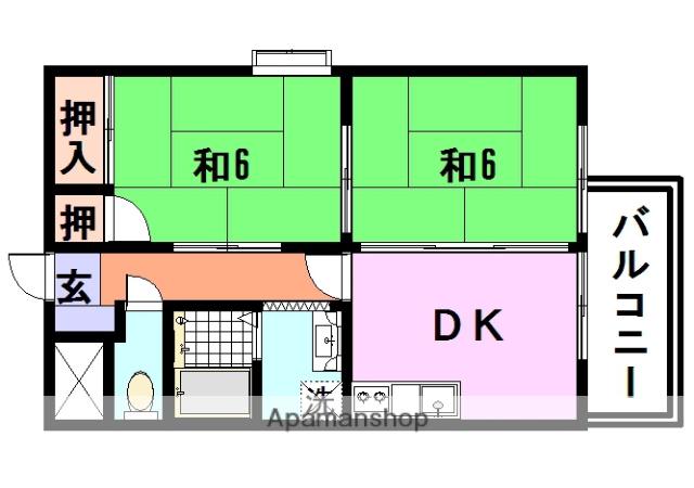 サンフォレスト塚口(2DK/4階)の間取り写真