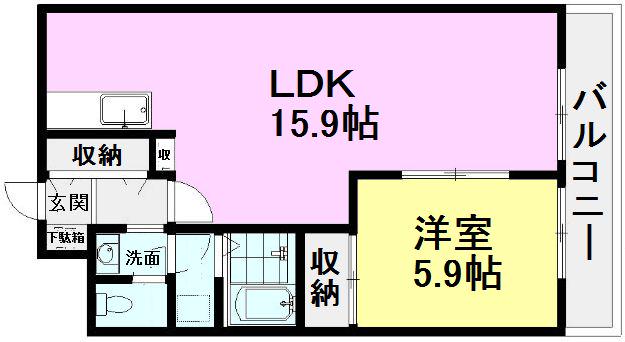 エトワール21(1LDK/3階)の間取り写真
