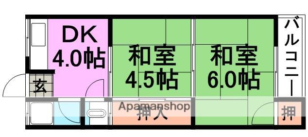 栄マンション(2DK/4階)の間取り写真