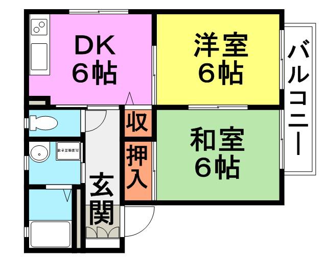 カサグランデ21(2DK/1階)の間取り写真