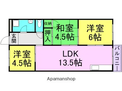 コンコード甲子園(3LDK/3階)の間取り写真