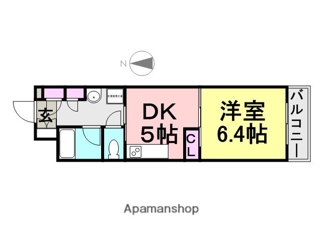 グランドゥール東園田(1DK/1階)の間取り写真