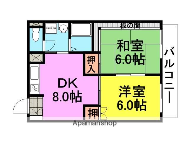 グリュックミリオンベル(2LDK/1階)の間取り写真