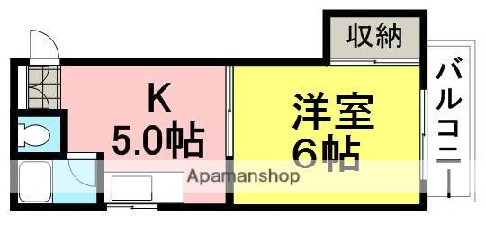 第12キャスル塚口(1DK/3階)の間取り写真