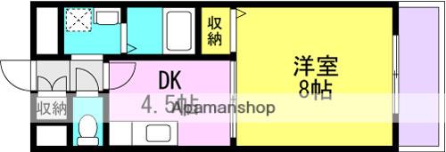 コスモスコート(1DK/1階)の間取り写真