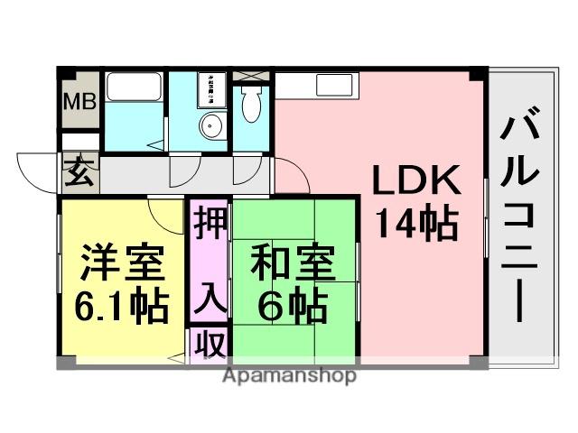 アネモス壱番館(2LDK/2階)の間取り写真