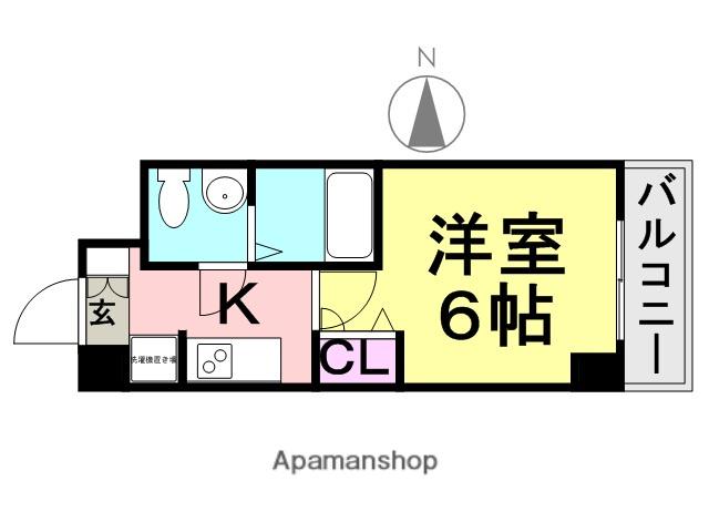 アリビオ立花1(1K/3階)の間取り写真