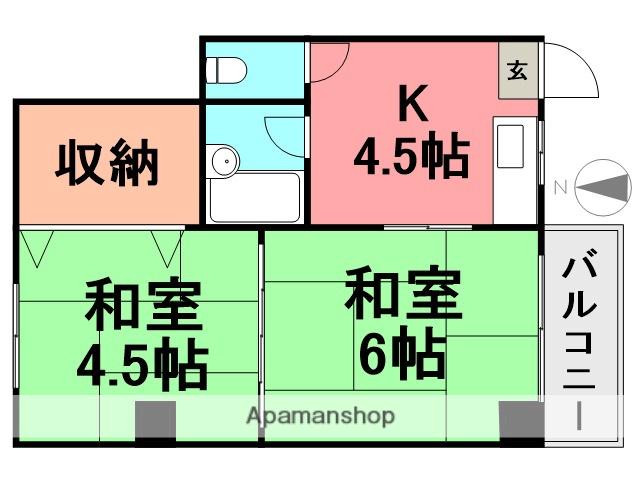 ローレルミズホⅠ(2K/1階)の間取り写真