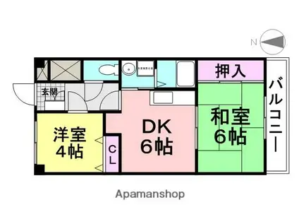 エンカーサアマ(2DK/5階)の間取り写真