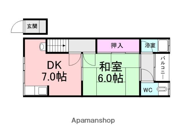 キヨヤマハウス(2DK/2階)の間取り写真